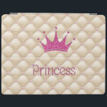 Charming Chic Pearls, Tiara, Prinzessin, Glitterie iPad Hülle<br><div class="desc">Dieses Bild zeigt Perlen,  Tiara und Prinzessin Rosa Gliterie auf cremefarbenem Hintergrund. Ein trandy,  lustig,  funky,  stilvoll und elegant Mädchen Geschenk für Frauen und Teenager.</div>