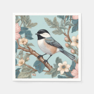 Charming Chickadee Bird Serviette