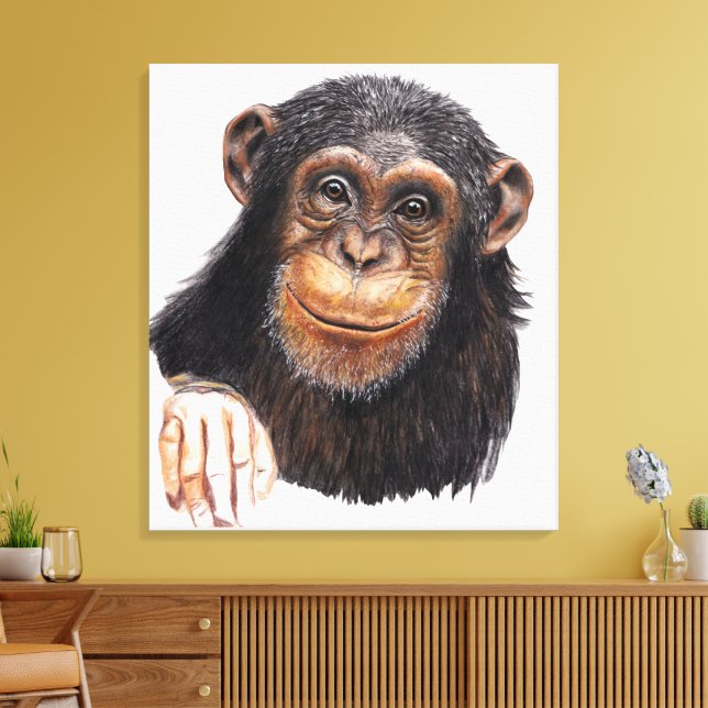 Charming Chimpanzee Leinwanddruck (Insitu (Wohnzimmer))