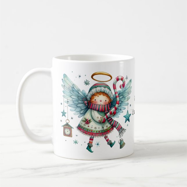 Charming Christmas Angel Frohe Weihnachten Kaffeetasse (Links)