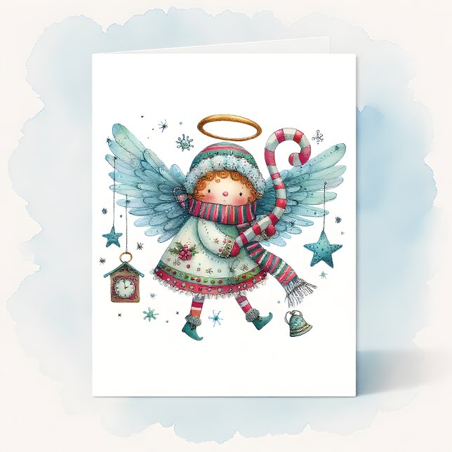 Charming Christmas Angel Frohe Weihnachten Karte (Von Creator hochgeladen)