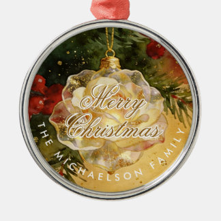 Charming Christmas Ornament Shaped Like a Rose Aus Metall