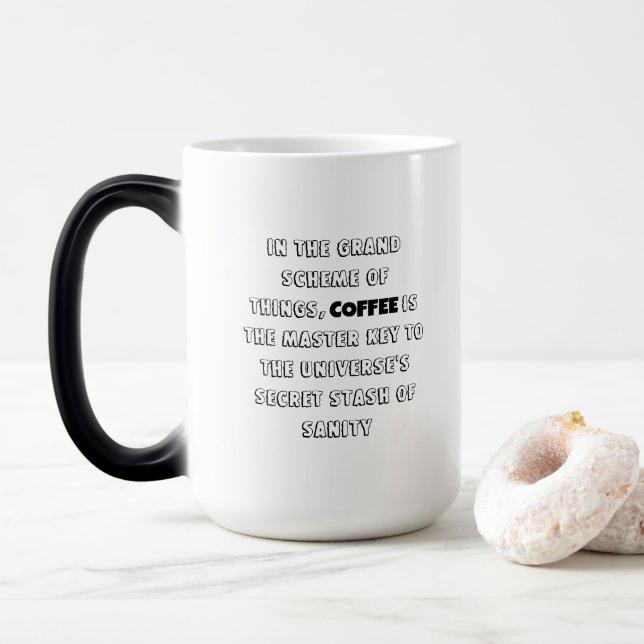 Charming Coffee Philosophy Spaß Verwandlungstasse (Mit Donut)