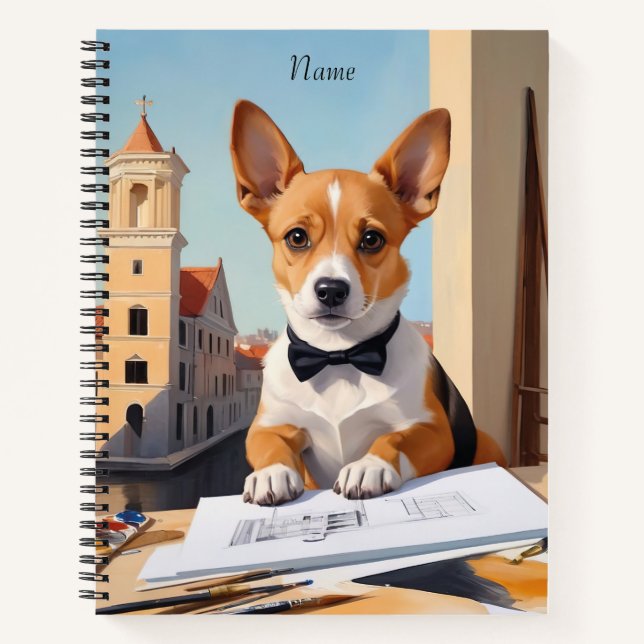 Charming Corgi Architect Dog Lover Notizbuch (Vorderseite)
