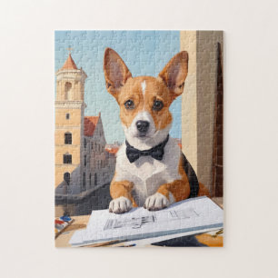 Charming Corgi Architect Dog Lover Puzzle