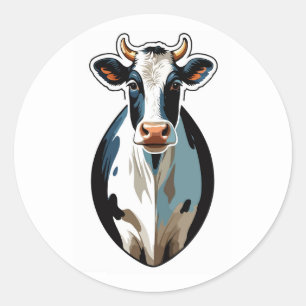 Charming Dairy Cow Sticker - Rustikales Landtier