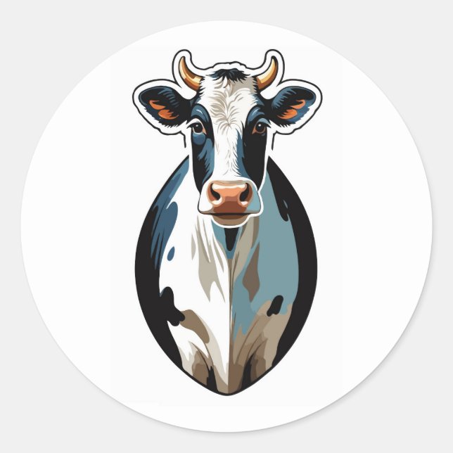 Charming Dairy Cow Sticker - Rustikales Landtier (Vorderseite)