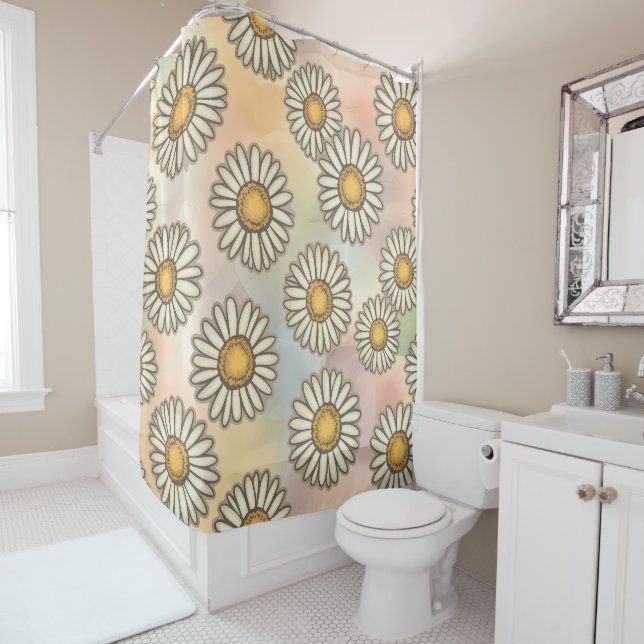 Charming Daisy Collection Versatile Blumenmuster Duschvorhang (Beispiel)