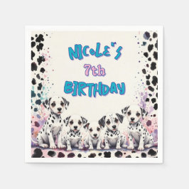 Charming Dalmatian Puppy Birthday  Serviette