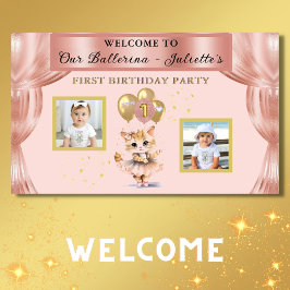 Charming Dancing Kitten Foto Erstgeburtenmädchen Banner