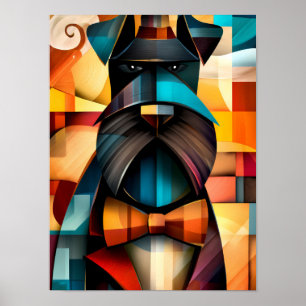 Charming Dog - Kubist Gentleman in einer Bow-Krawa Poster