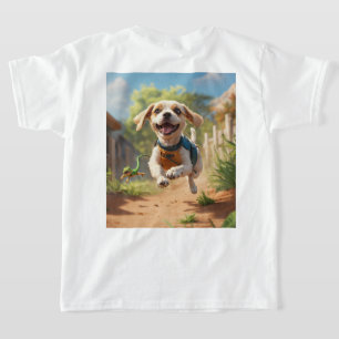 Charming Dog Print T - Shirt für Kinder - Spaß, Sp