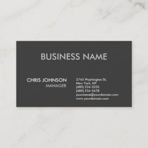 Charming Dunkelgrau Schlicht Moderne Business Card Visitenkarte