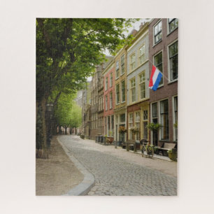 Charming Dutch Street Quaint Leiden Niederlande Puzzle