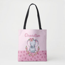 Charming Elephant PInk Floral Animal Print