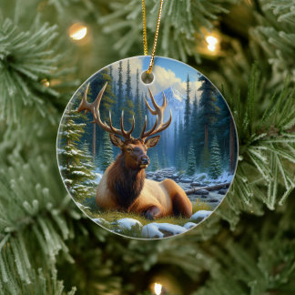 Charming Elk Animal Keepsake Keramik Ornament