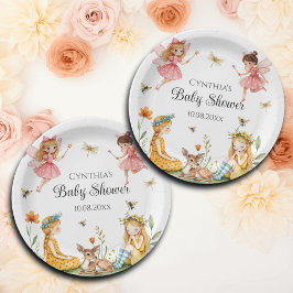 Charming Fairies Woodland Animals Baby Dusche Pappteller