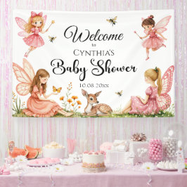 Charming Fairies Woodland Deer Baby Dusche Willkom Banner