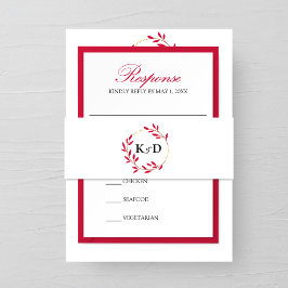 Charming Fall Leaf Monogram Wedding Einladungsbanderole