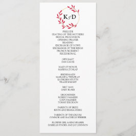 Charming Fall Leaf Monogram Wedding Programm