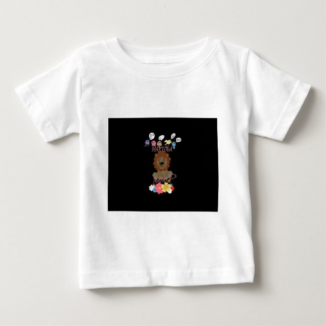 Charming "Flora and Fauna Hakuna Matata" Baby Lion Baby T-shirt (Vorderseite)