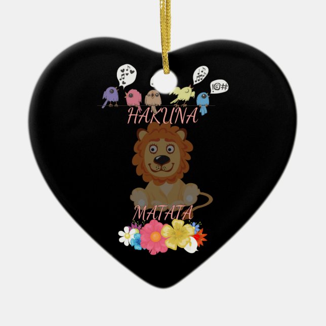Charming "Flora and Fauna Hakuna Matata" Baby Lion Keramikornament (Vorne)