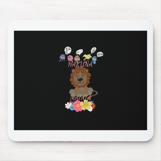 Charming "Flora and Fauna Hakuna Matata" Baby Lion Mousepad (Vorne)