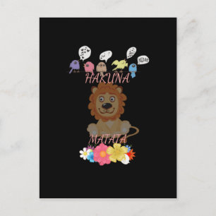 Charming "Flora and Fauna Hakuna Matata" Baby Lion Postkarte
