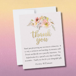 Charming Floral Budget Retirement Dankeskarte