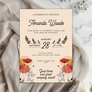 Charming Floral Fest Celebration Einladung