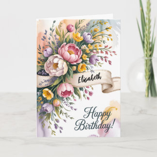 Charming Floral Geburtstag Karte