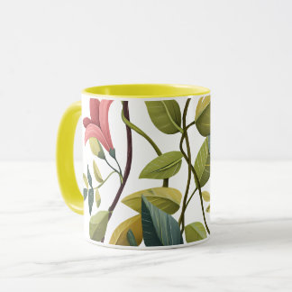 Charming Floral Print Coffee Mug Tasse