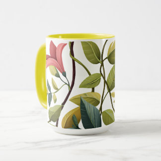 Charming Floral Print Coffee Mug Tasse