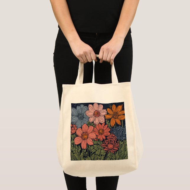 Charming Floral Tote Bag Tragetasche (Vorderseite (Produkt))