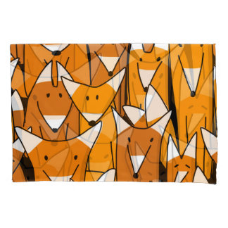 Charming Fox Family: Spielerisches Tiermuster Kissenbezug