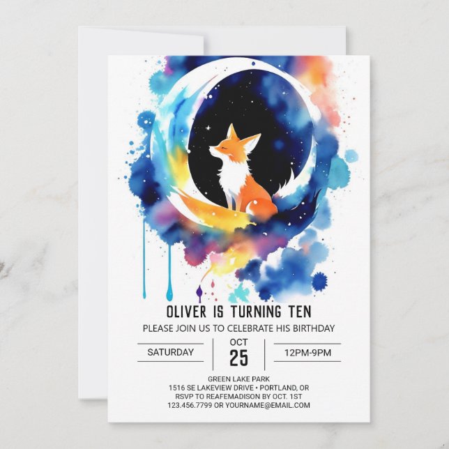 Charming Fox Tales Birthday Einladung (Vorderseite)