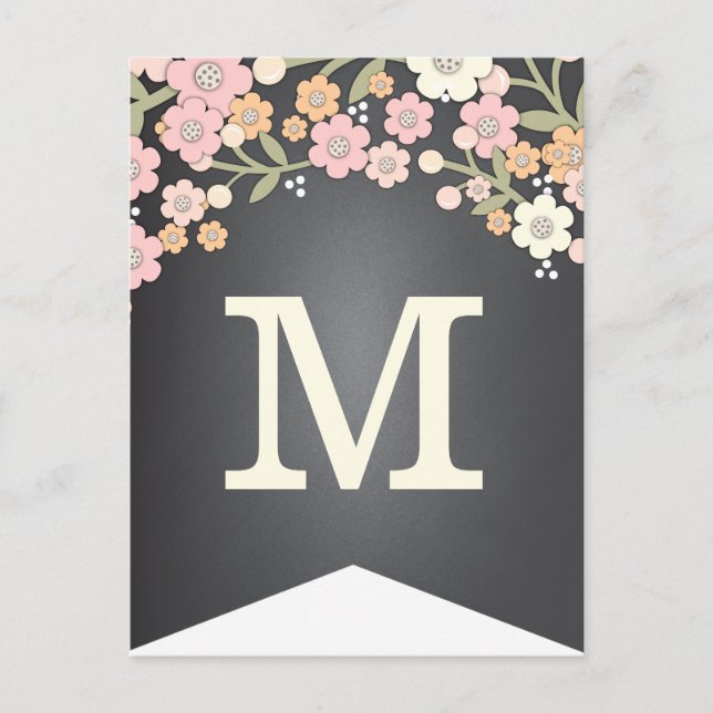 Charming Garden Floral Flag DIY Bunting Banner Postkarte (Vorderseite)