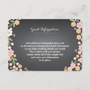 Charming Garden Floral Wreath II Wedding Info Card Begleitkarte