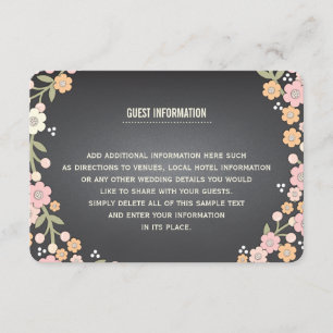 Charming Garden Floral Wreath Wedding Info Card Begleitkarte