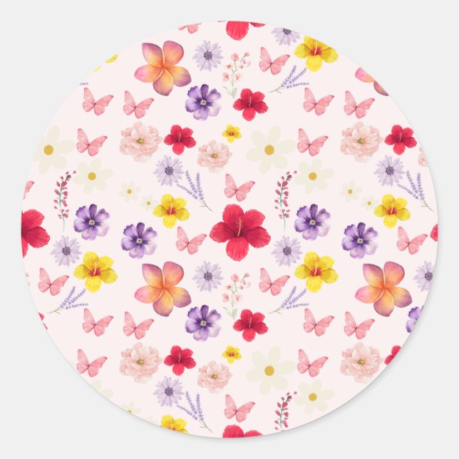 Charming Garden Paper Plate Runder Aufkleber (Vorderseite)