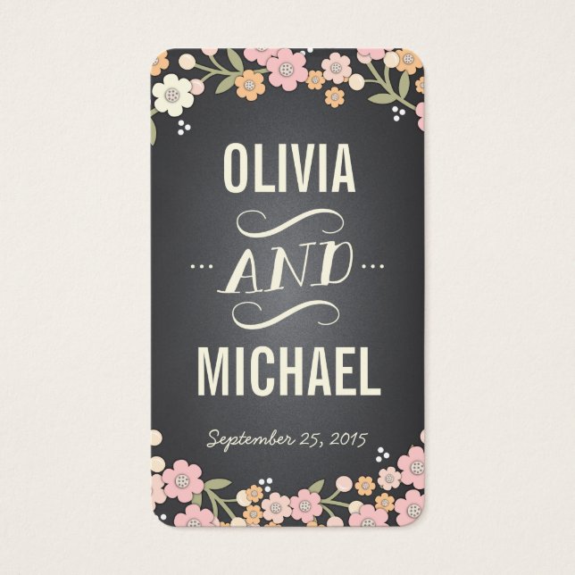 Charming Garden Wreath Wedding Favor Tag (Vorderseite)