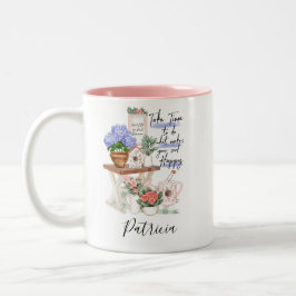 Charming Gardener Floral Vorname Zweifarbige Tasse