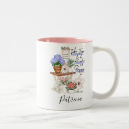 Charming Gardener Floral Vorname Zweifarbige Tasse