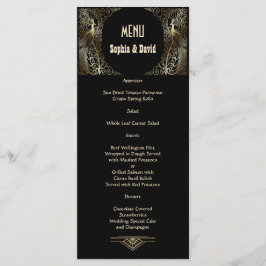 Charming Gold Art Deco Menükarte