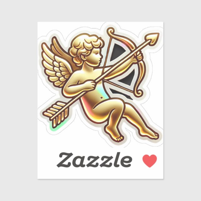 Charming Gold Elegante Cupid Arrow Sticker (Blatt)