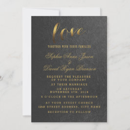 Charming Gold Foil Black Wedding Einladung
