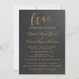 Charming Gold Foil Black Wedding Einladung