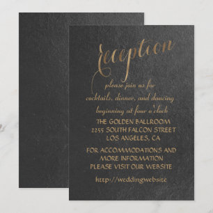 Charming Gold Foil Black Wedding Empfang Einladung