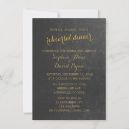 Charming Gold Foil Black Wedding Probe Dinner Einladung
