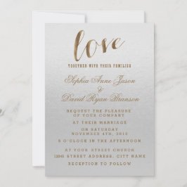 Charming Gold Foil Grunge Gray Hochzeit Einladung